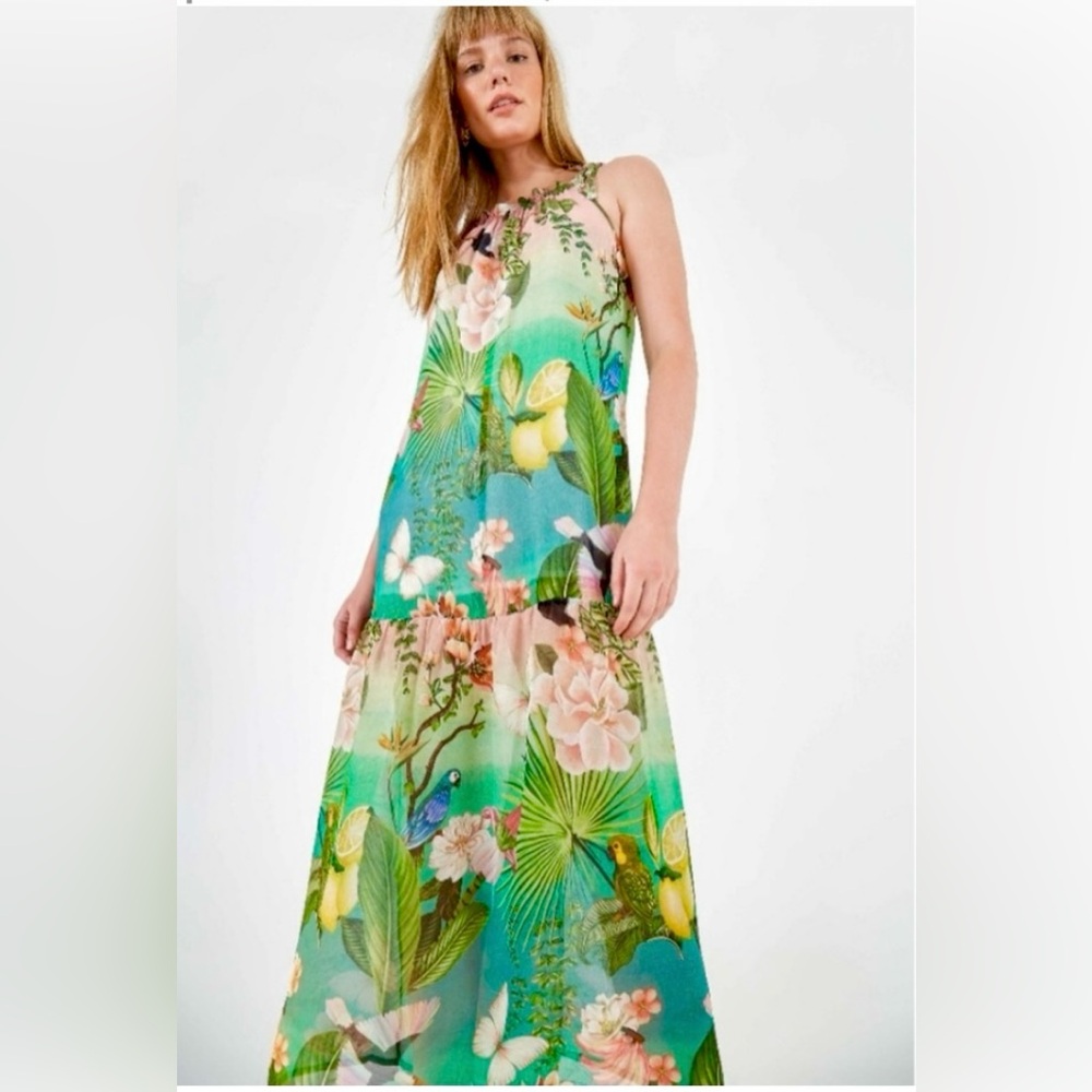 Farm Rio Tropical summer sleeveless maxi dress, medium